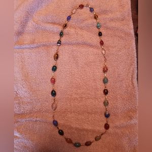 Long gemstones necklace beautiful vintage